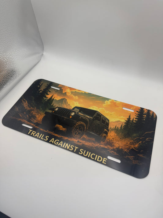 Trails "Off-road Wrangler Sunset" Vanity Plate