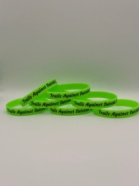 Trails Against Suicide Wristbands.