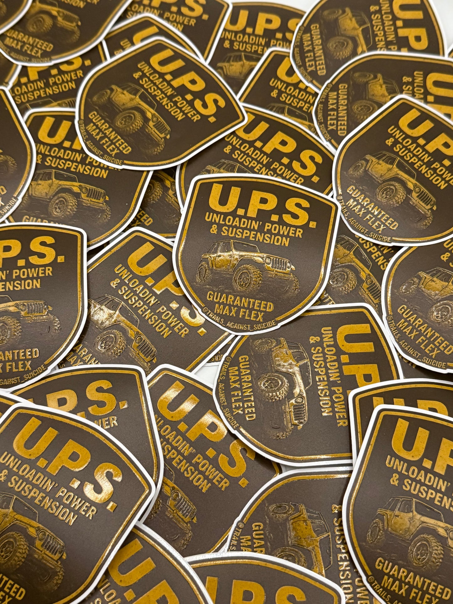 Embossed "U.P.S Unloadin Power & Suspension" Sticker
