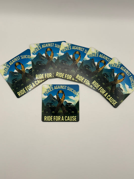 "Ride For A Cause" - 3X3 Metal Magnets