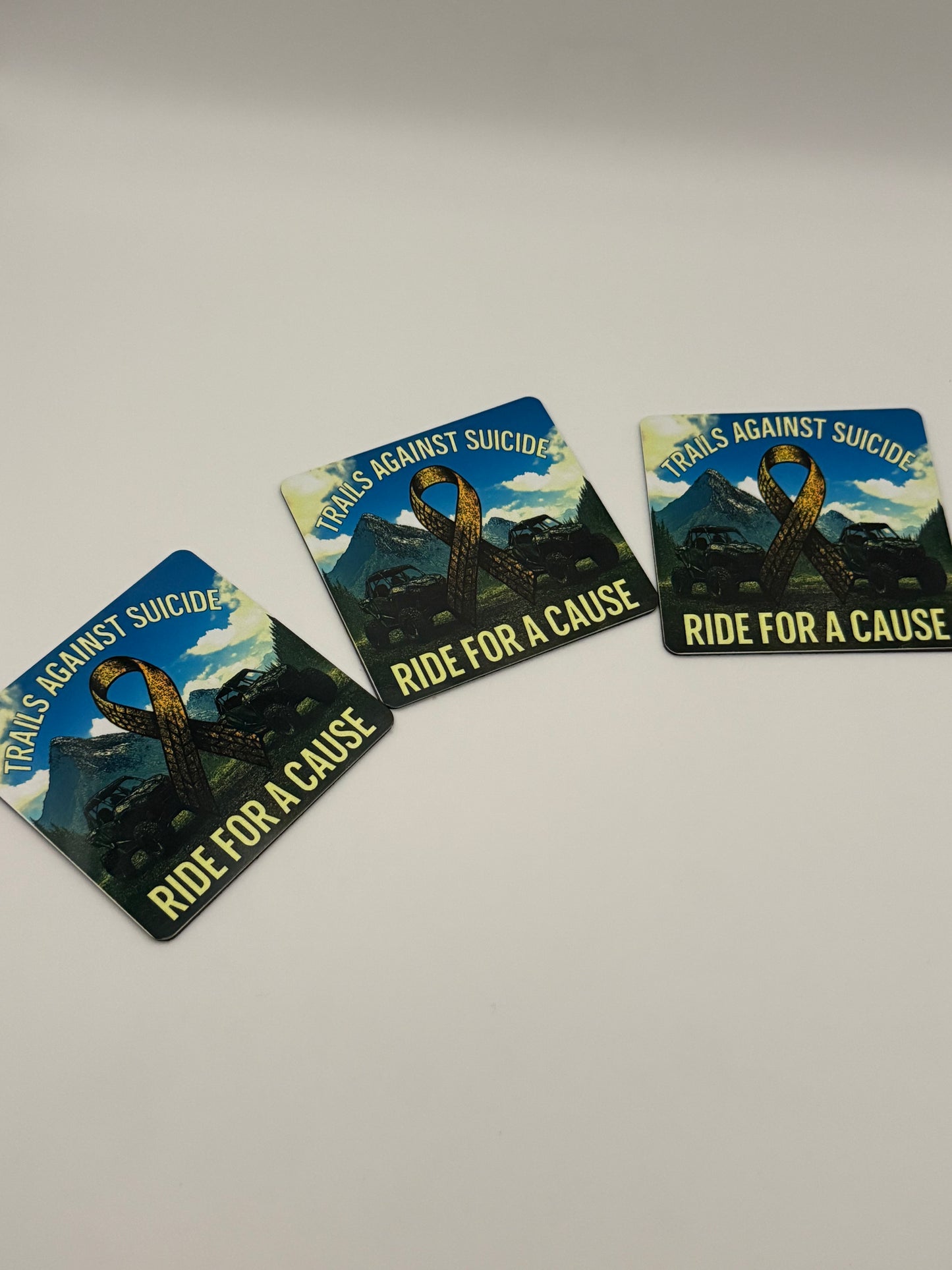 "Ride For A Cause" - 3X3 Metal Magnets
