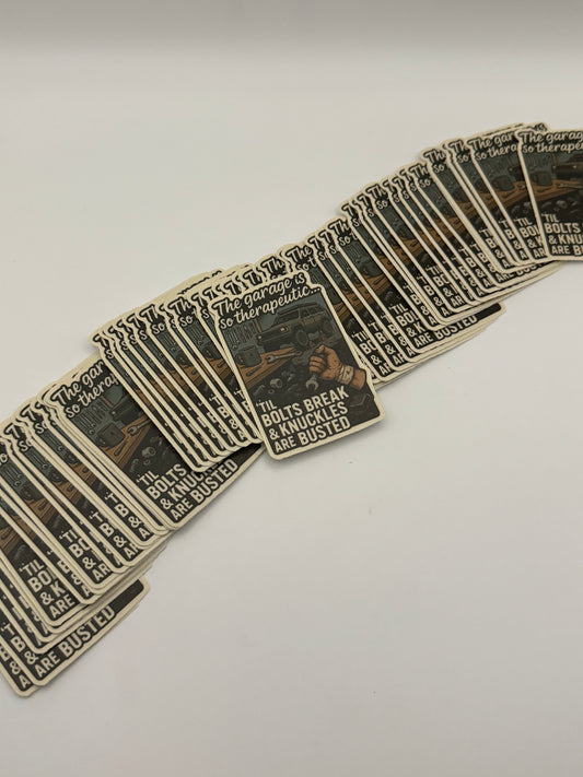 "The Garage Is So Therapeutic" Sticker