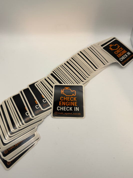 Check Engine, Check In Stickers