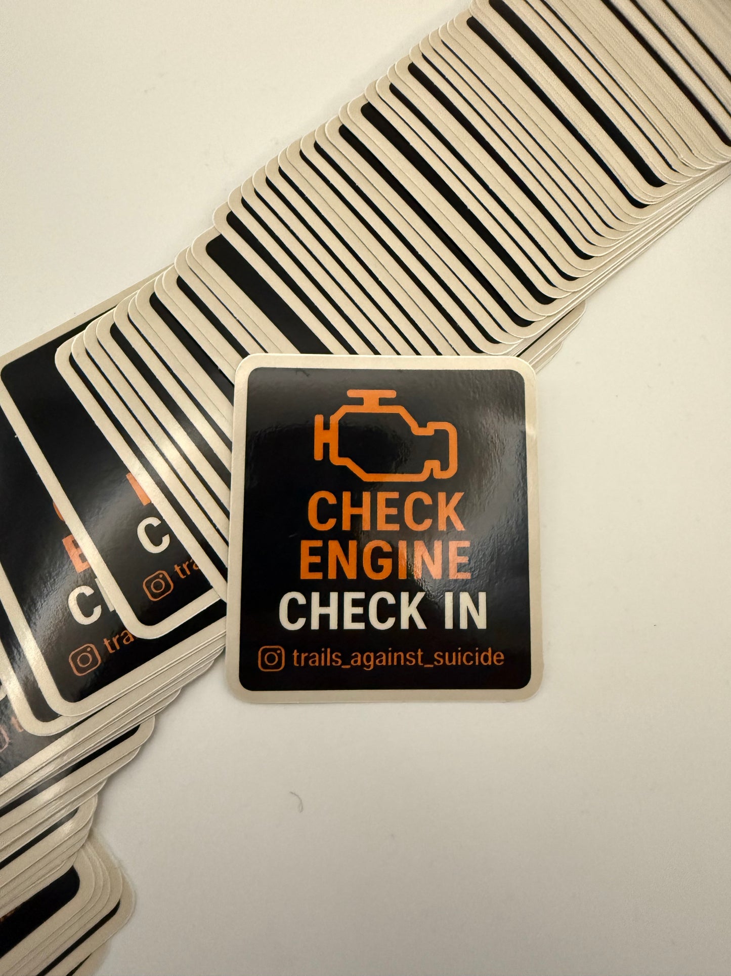 Check Engine, Check In Stickers