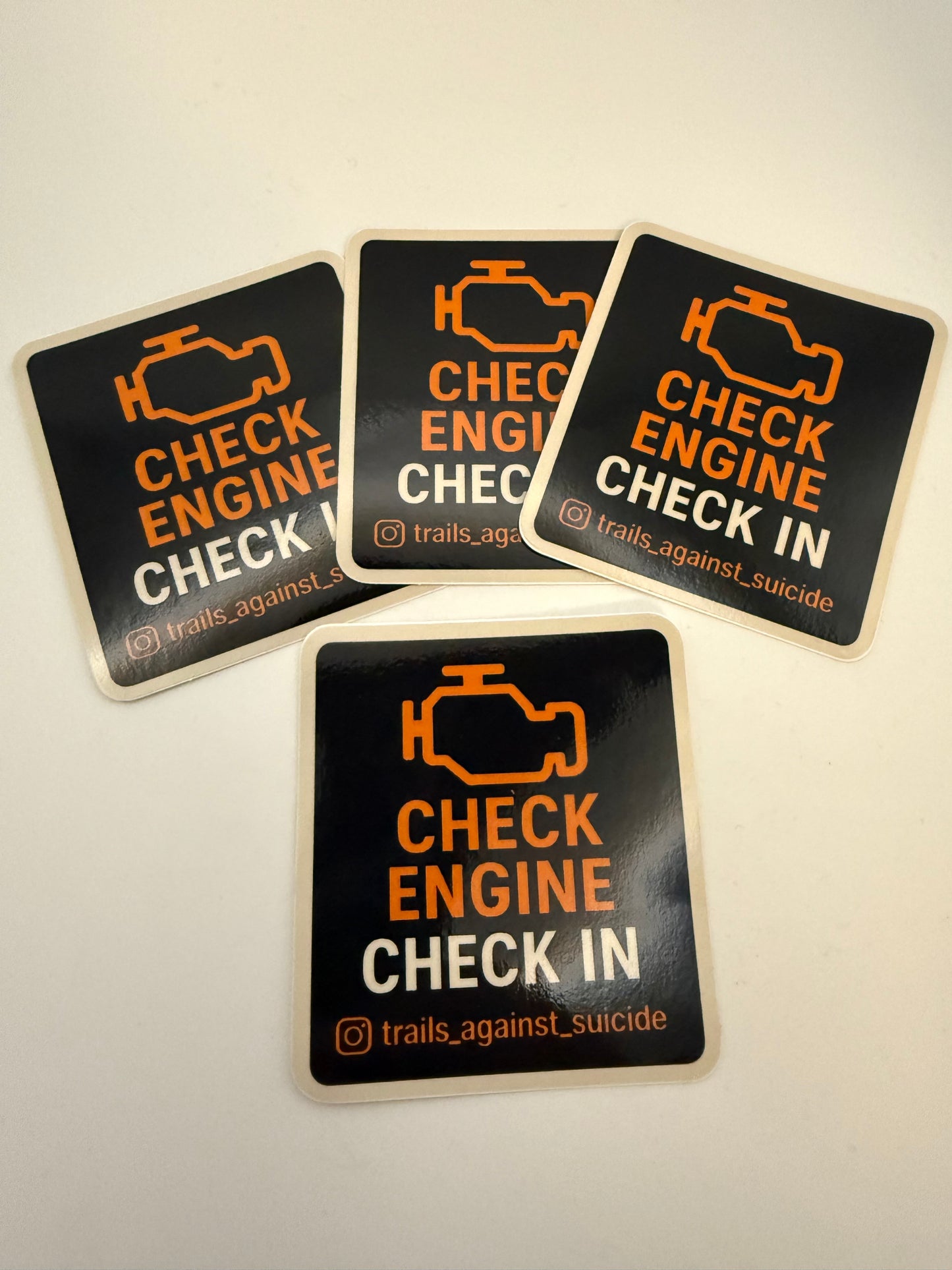 Check Engine, Check In Stickers