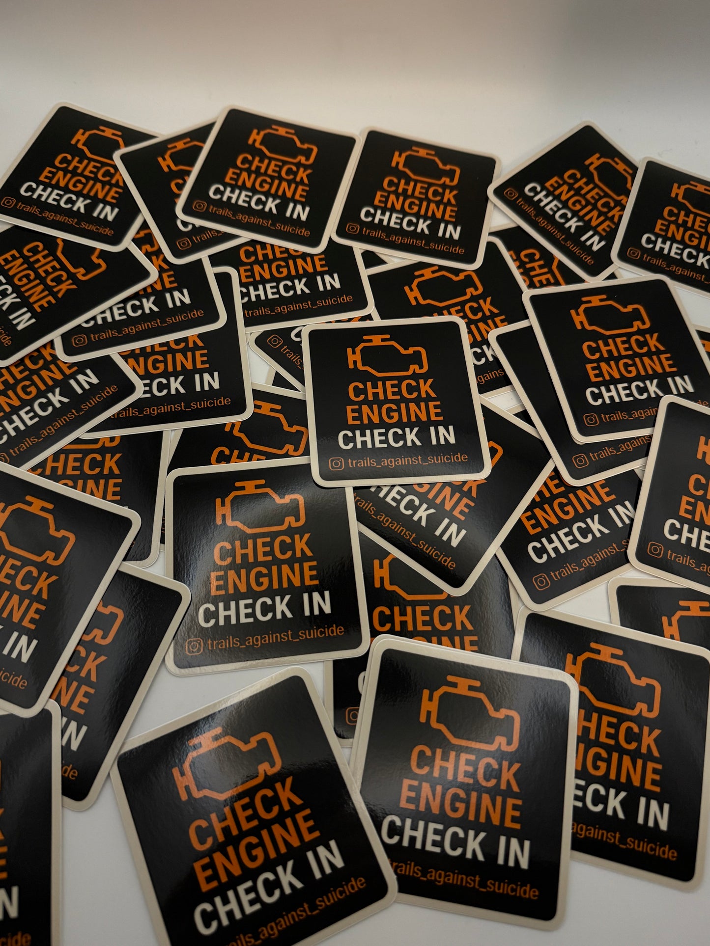Check Engine, Check In Stickers