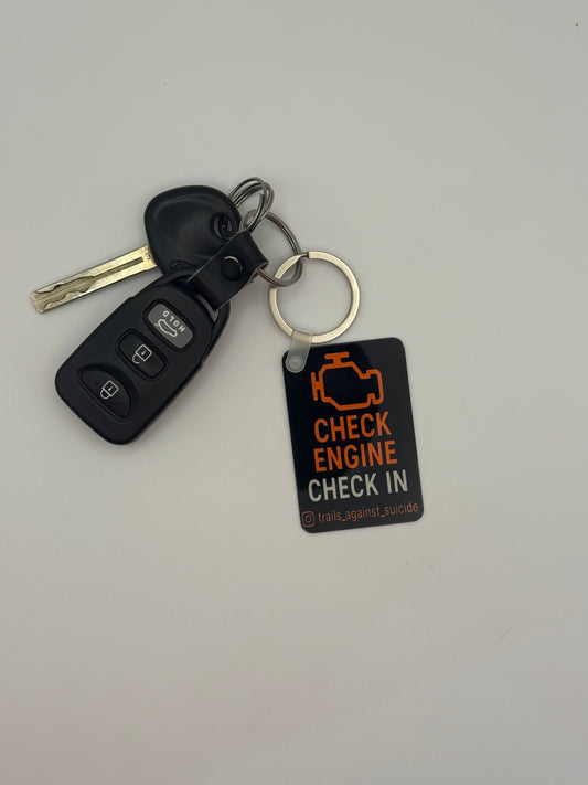 "Check Eninge, Check In" Keychain