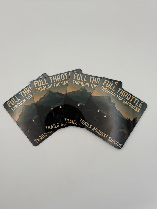 "Full Throttle Through The Darkness" 3X3 Magnet.