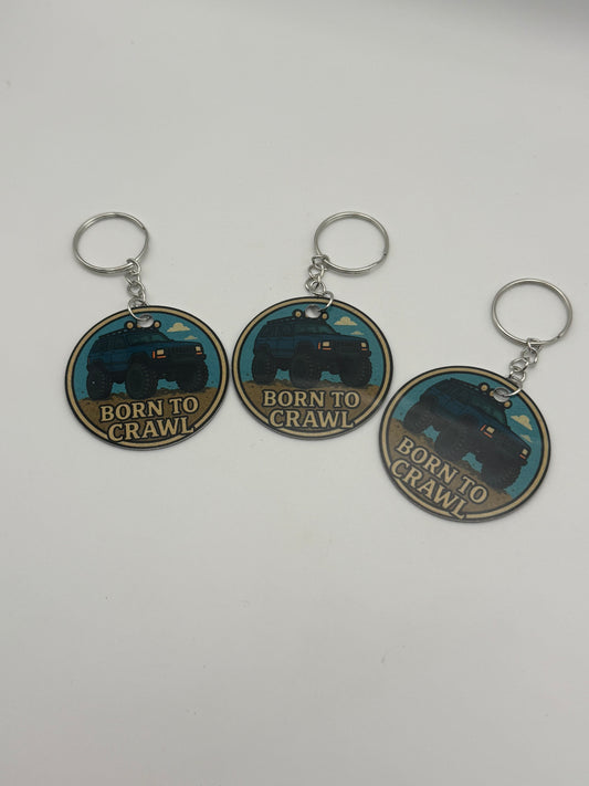 "XJ Born To Crawl" Keychain.