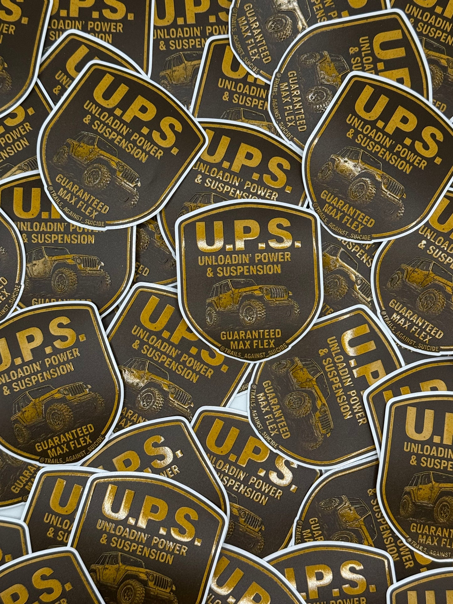 Embossed "U.P.S Unloadin Power & Suspension" Sticker