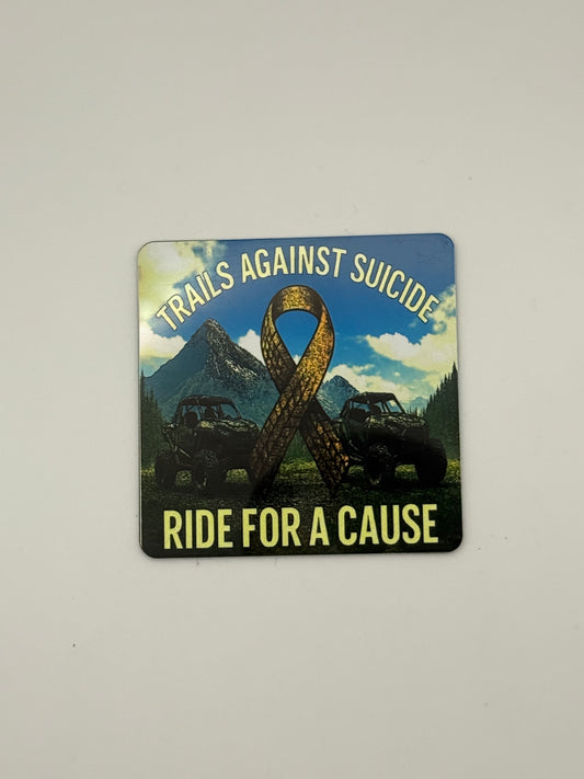 "Ride For A Cause" - 3X3 Metal Magnets