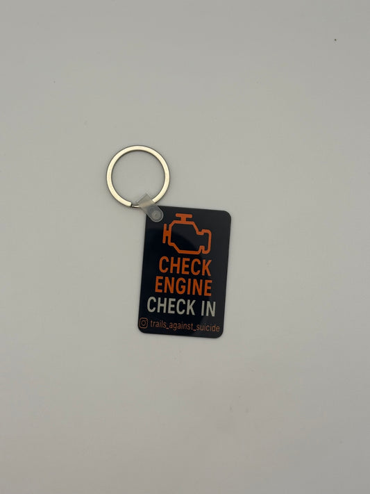 "Check Eninge, Check In" Keychain