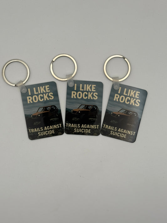 "I Like Rocks" Trails Against Suicide Buggy KeyChain