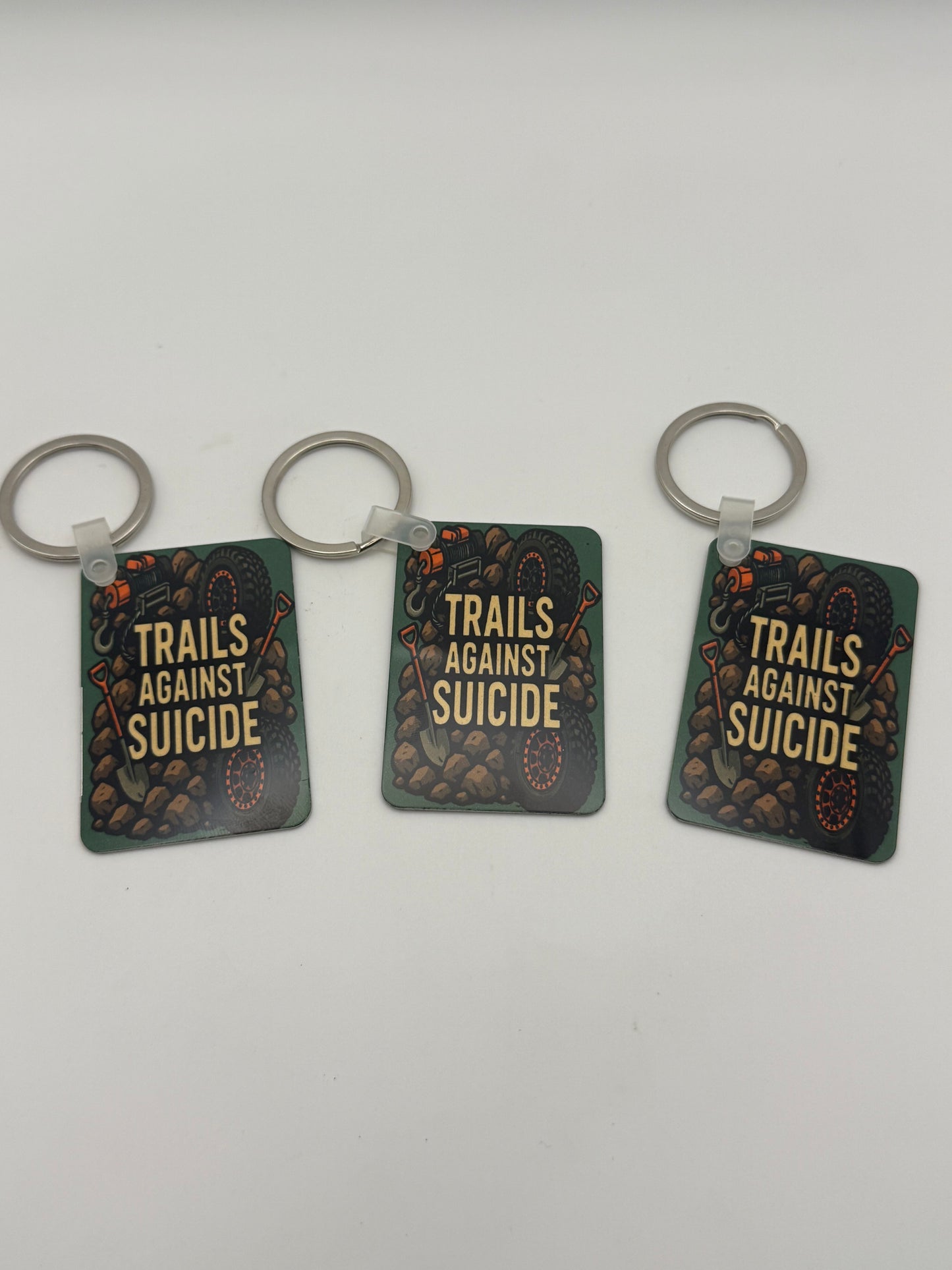 "Off-road Gear" Trails Against Suicide Keychain.