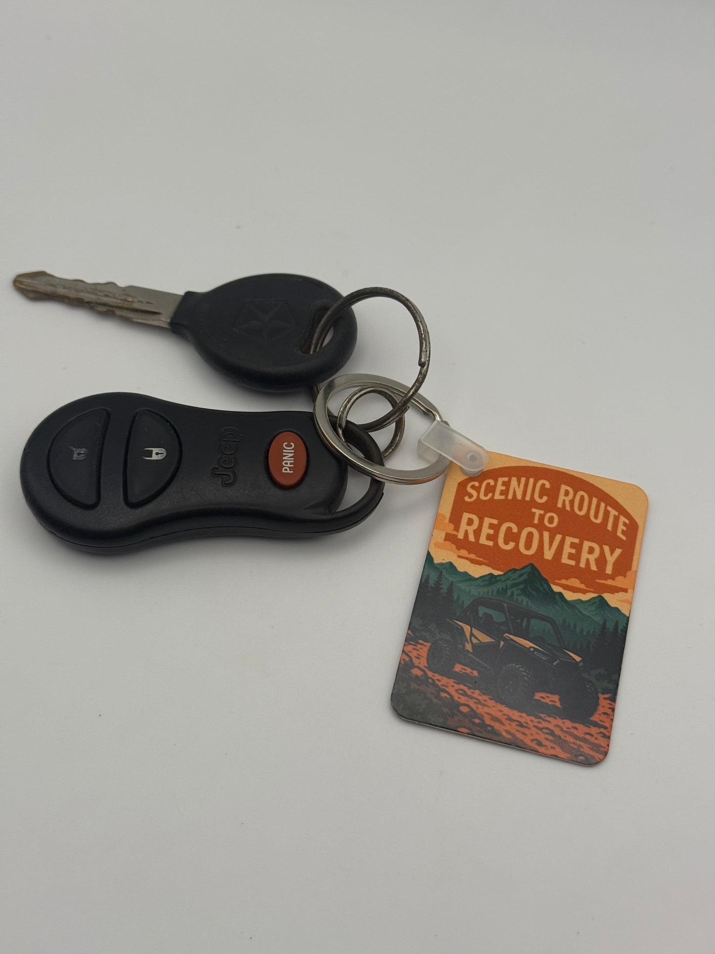 "SXS Scenic Route to Recovery" Keychain.
