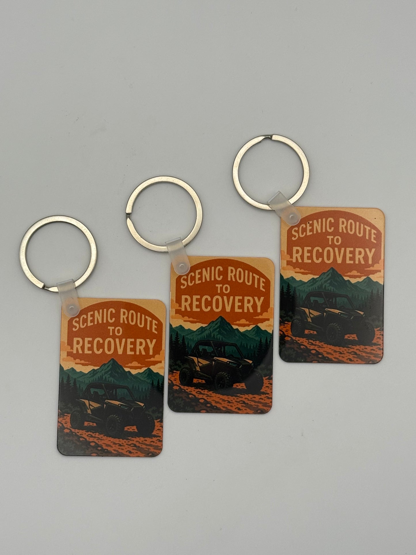 "SXS Scenic Route to Recovery" Keychain.