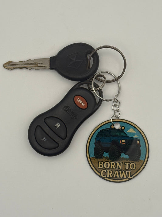 "XJ Born To Crawl" Keychain.