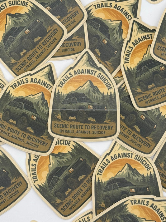 "Scenic Route To Recovery" Sticker.