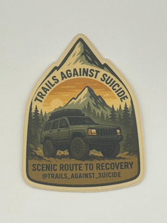 "Scenic Route To Recovery" Sticker.